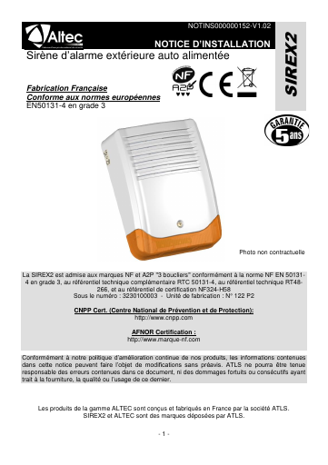 prévisualisation de Sirex2%20Notice%20Technique.pdf