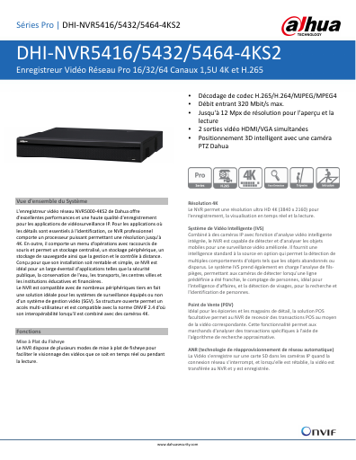 prévisualisation de DHI-NVR5416_5432_5464-4KS2_Datasheet_201704051.pdf