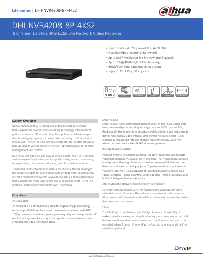 prévisualisation de DHI-NVR4208-8P-4KS2_datasheet_201901141.pdf