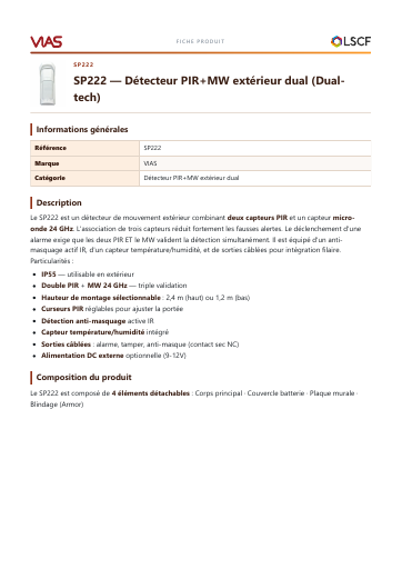 prévisualisation de SP222%20%E2%80%94%20D%C3%A9tecteur%20PIR.pdf